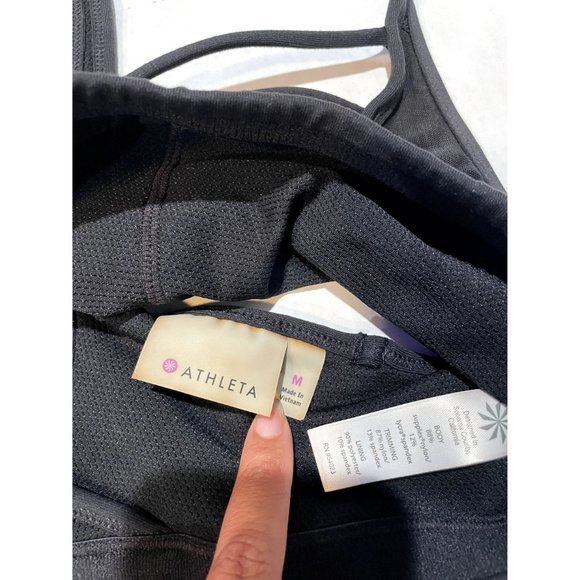 ATHLETA WOMANS SPORTS BRA SIZE MEDIUM BLACK F1 - Picture 3 of 4